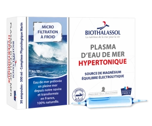 PLASMA EAU DE MER HYPERTONIQUE - complément alimentaire marin fabriqué en France par Biothalassol Image PLASMA EAU DE MER HYPERTONIQUE