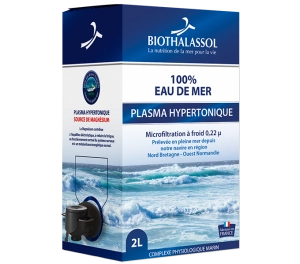 PLASMA EAU DE MER HYPERTONIQUE BIB 2L - complément alimentaire marin fabriqué en France par Biothalassol Image PLASMA EAU DE MER HYPERTONIQUE BIB 2L